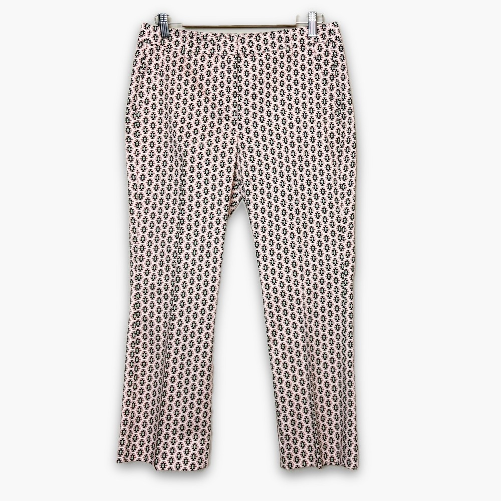 Weekend Max Mara NWT Neottia Capri Flare Trousers 6 Pink Geometric Print Pants